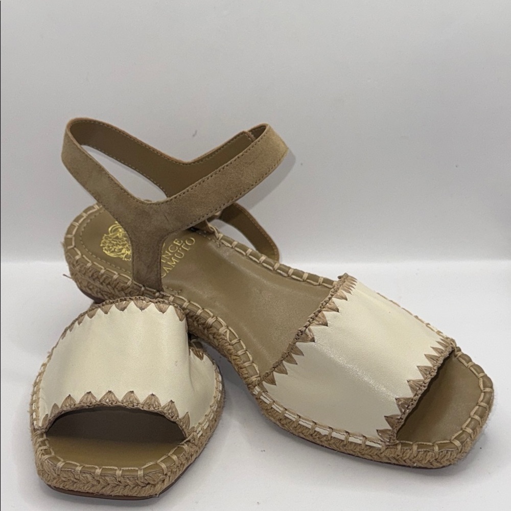 Vince Camuto Miraya Leather Espadrille Sandal Creamy White